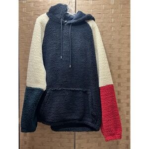 ASOS Fleece Sherpa Pullover Sz XL Red White Blue Fits Chest Size 42-44"‎ VGC!